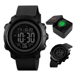 Relógio Masculino Esportivo Skmei 1426 Digital Original Led Cor da correia Preto Cor do bisel Preto Cor do fundo Preto