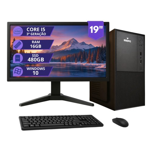 Pc Computador Completo Intel I5 16gb Ssd 480gb Monitor 19 16 Gb